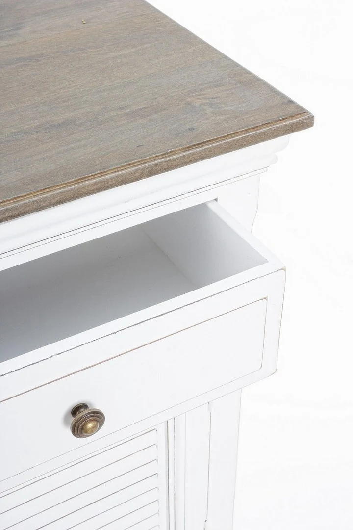 Credenza "Lincoln" in legno di mango, con schienali e laterali in mdf, finitura vernice a base d'acqua, stile rustico