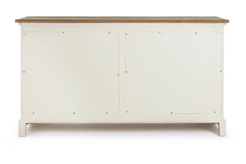 Credenza "Siena" 3 ante e 3 cassetti, con struttura in legno Wadang, stile rustico