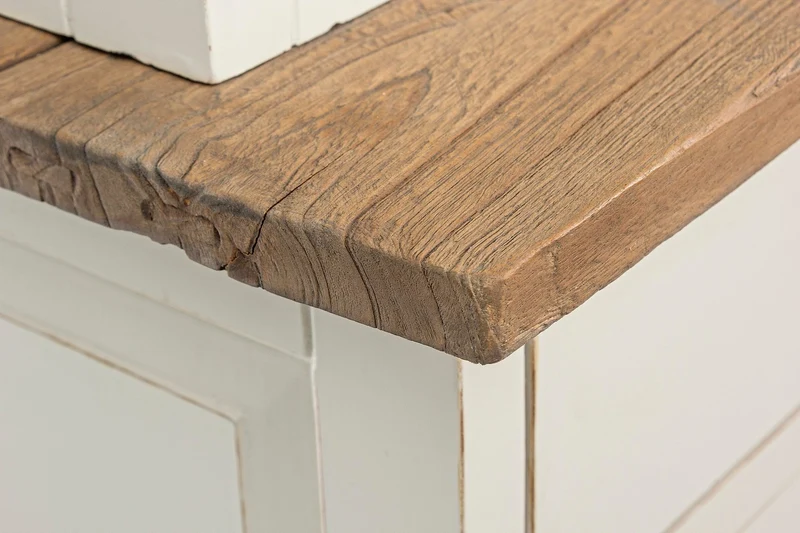Credenza "Siena" 3 ante e 3 cassetti, con struttura in legno Wadang, stile rustico