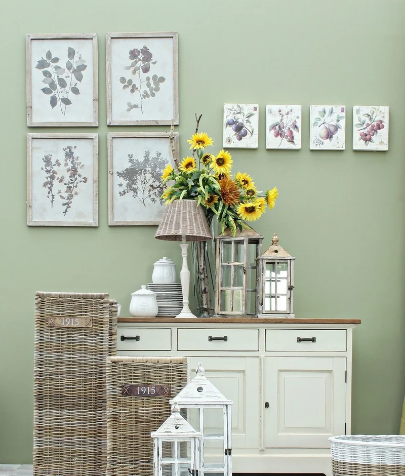 Credenza "Siena" 3 ante e 3 cassetti, con struttura in legno Wadang, stile rustico