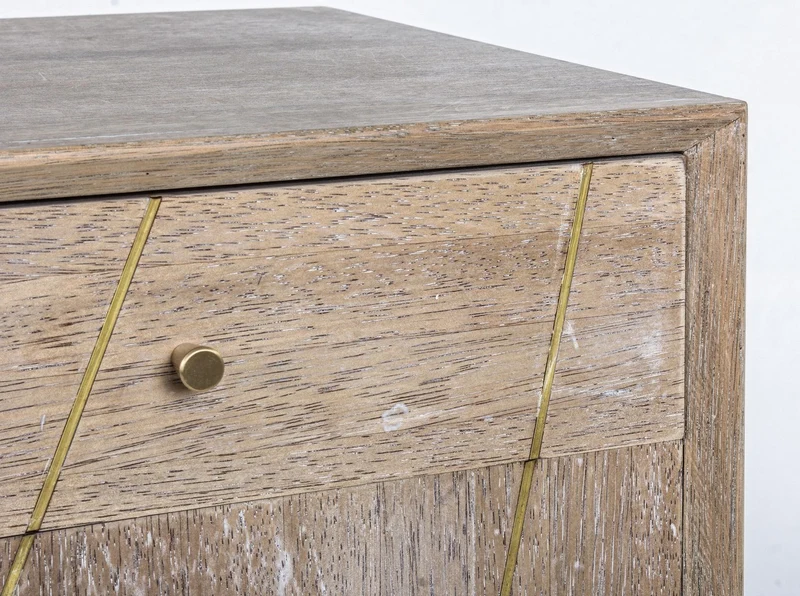Credenza "Filomena" con in legno teak, pannelli esterni in mdf, finitura a base d'acqua, stile atmosphere