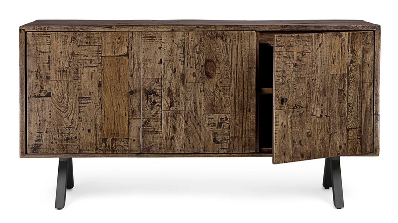Credenza "Archer" 3 ante, con struttura in legno riciclato, stile design