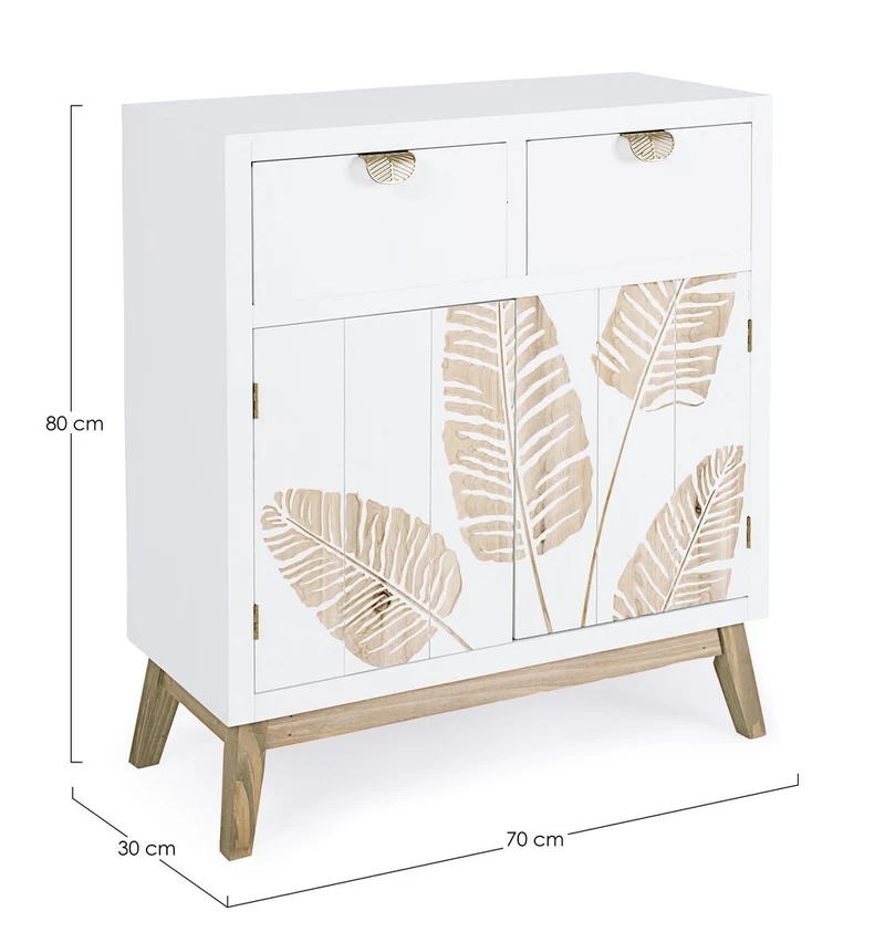 Credenza "Folium", con struttura in abete e mdf, piano e schienale in mdf, stile design