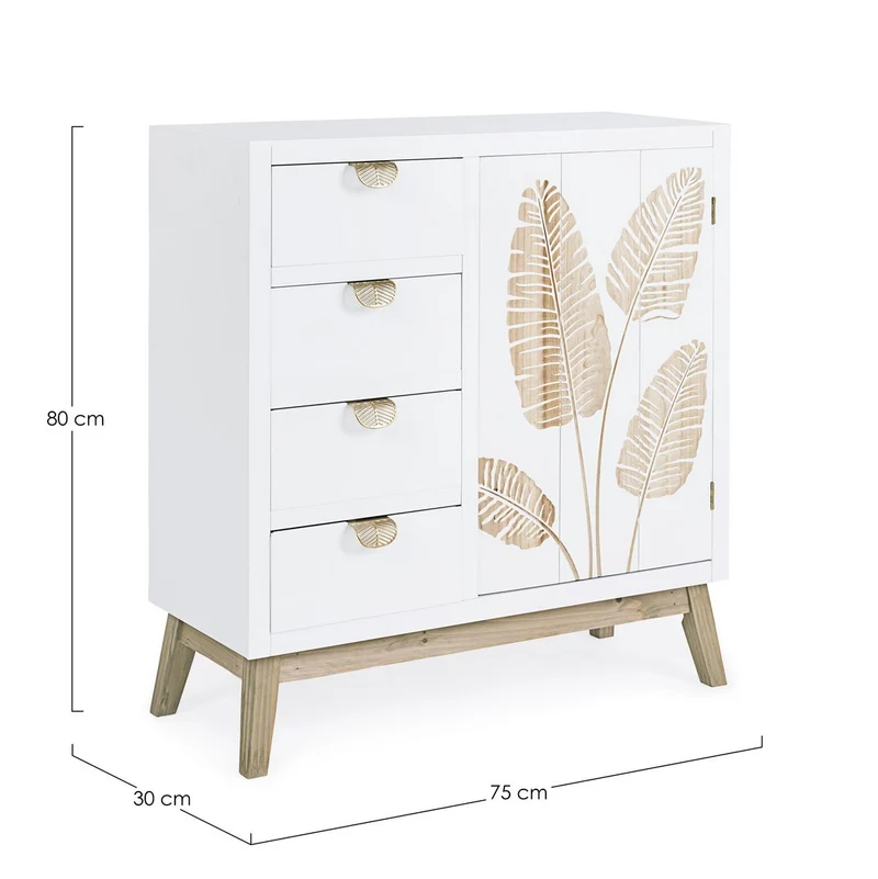 Credenza "Folium", con struttura in abete e mdf, piano e schienale in mdf, stile design