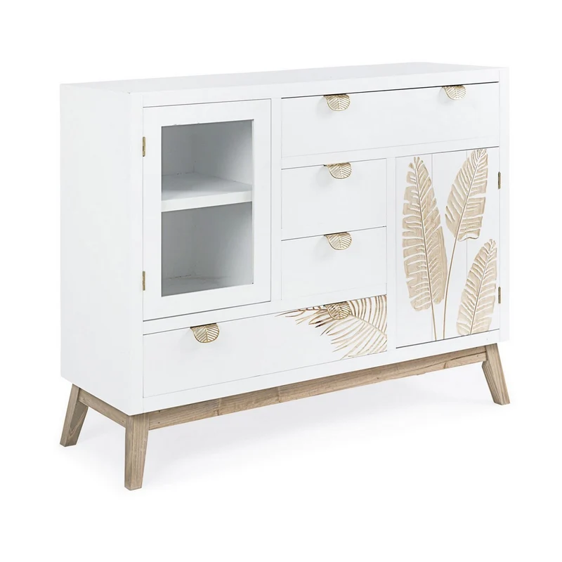 Credenza "Folium", con struttura in abete e mdf, piano e schienale in mdf, stile design
