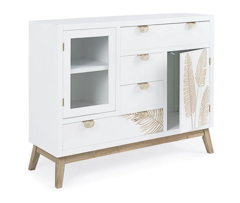 Credenza "Folium", con struttura in abete e mdf, piano e schienale in mdf, stile design