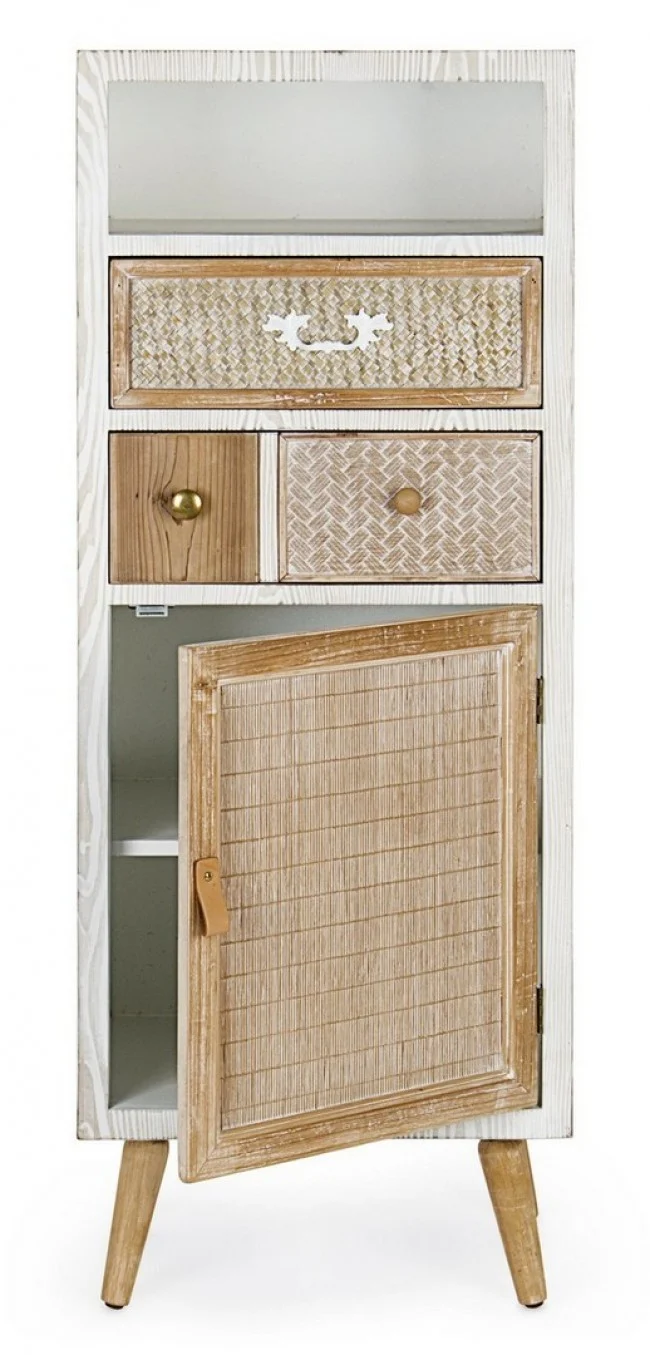 Credenza "Eloise", struttura in legno MDF o legno di abete, pomelli in acciaio, stile naturale