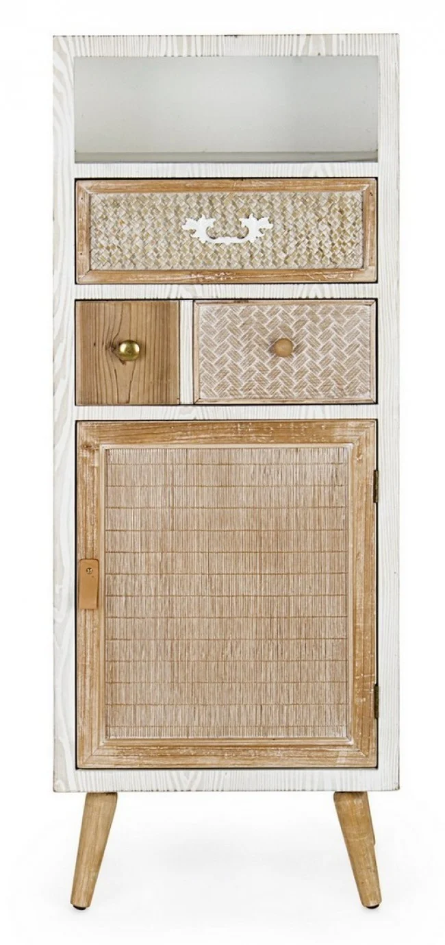 Credenza "Eloise", struttura in legno MDF o legno di abete, pomelli in acciaio, stile naturale