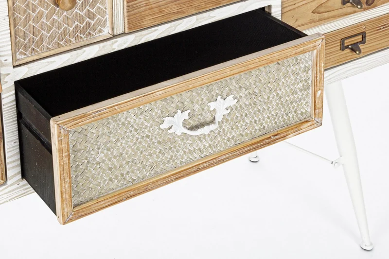 Credenza "Eloise", struttura in legno MDF o legno di abete, pomelli in acciaio, stile naturale