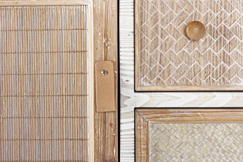 Credenza "Eloise", struttura in legno MDF o legno di abete, pomelli in acciaio, stile naturale