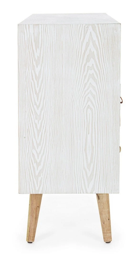 Credenza "Eloise", struttura in legno MDF o legno di abete, pomelli in acciaio, stile naturale