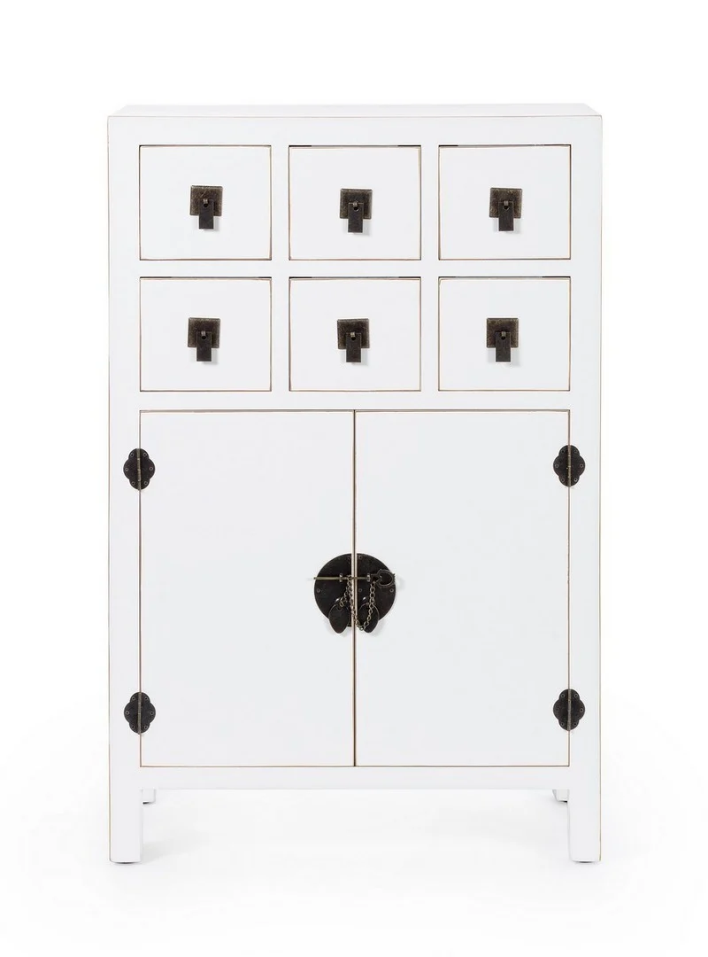 Mobile "Pechino", struttura in legno MDF, finitura a base di nitrocellulosa, maniglie in acciaio
