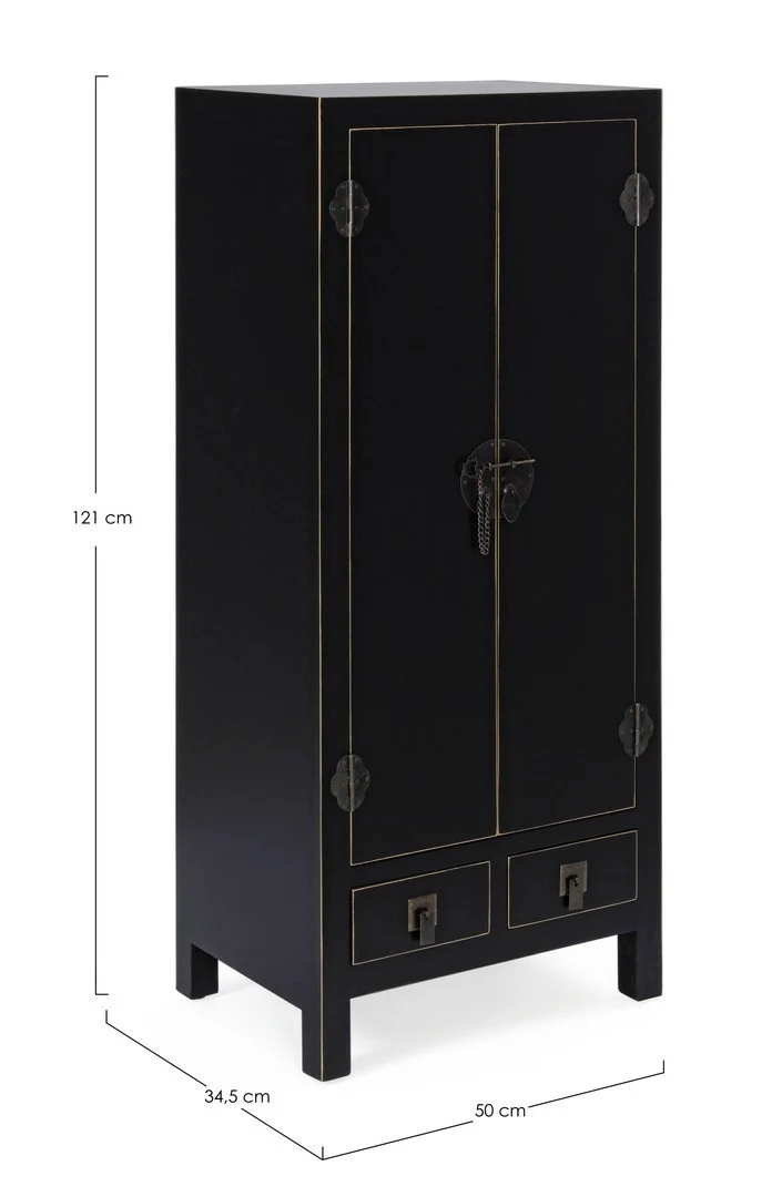 Mobile "Pechino", struttura in legno MDF, finitura a base di nitrocellulosa, maniglie in acciaio