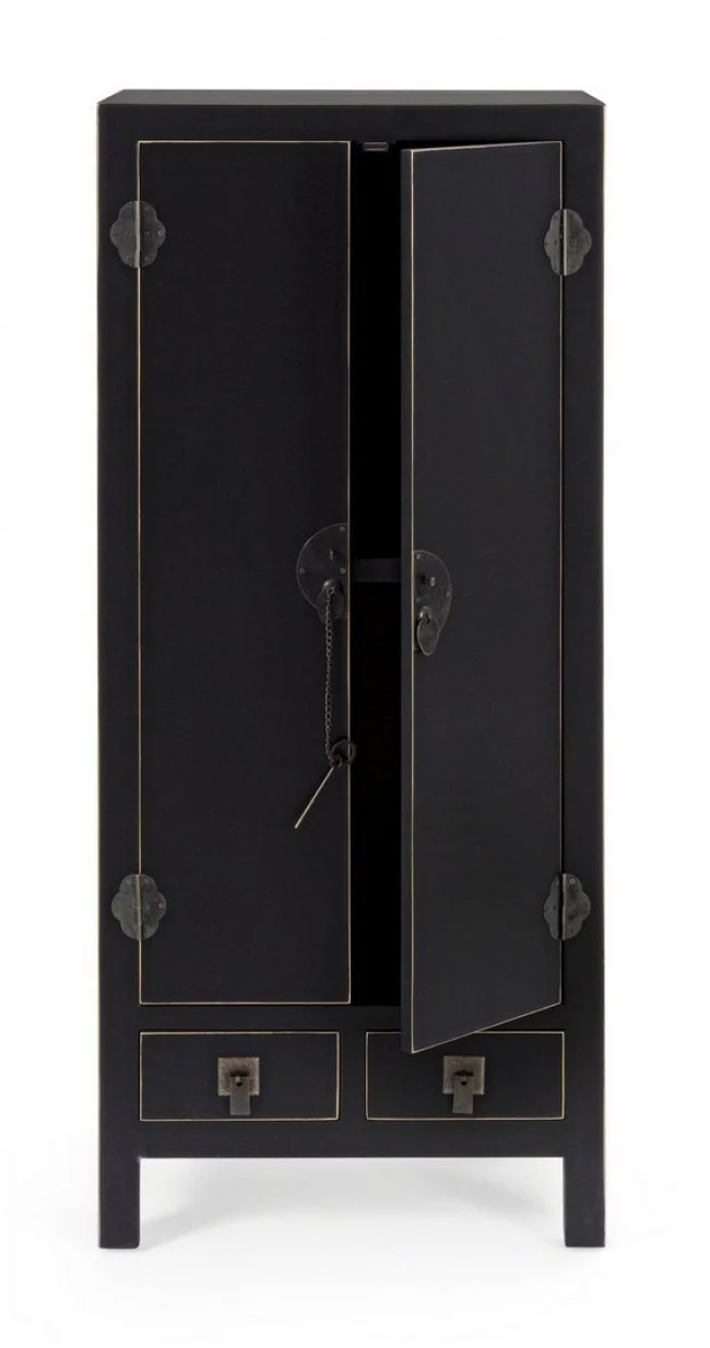 Mobile "Pechino", struttura in legno MDF, finitura a base di nitrocellulosa, maniglie in acciaio
