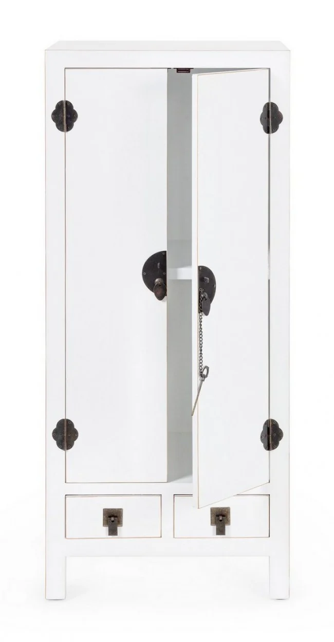 Mobile "Pechino", struttura in legno MDF, finitura a base di nitrocellulosa, maniglie in acciaio