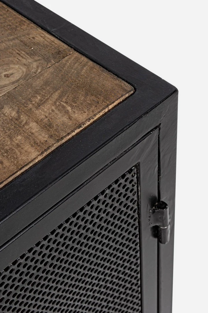 Credenza "Roderic" 2 ante con struttura in acciaio verniciato, stile industriale