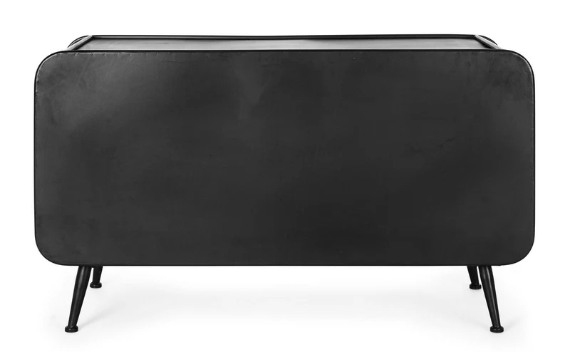 Credenza "Elton" con struttura in acciaio, cassetti in legno di abete, stile vintage