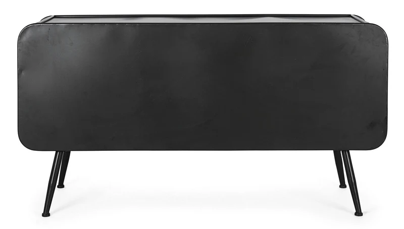 Credenza "Elton" con struttura in acciaio, cassetti in legno di abete, stile vintage