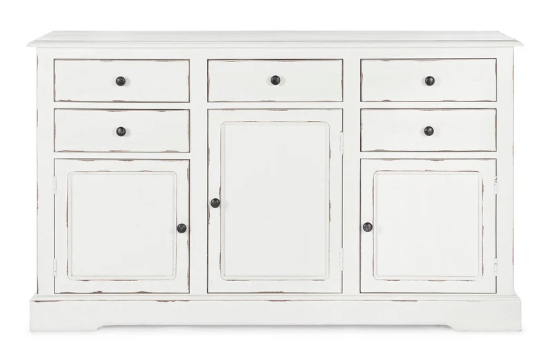 Credenza "Jefferson" con struttura in legno di mango, finitura anticata, stile classico