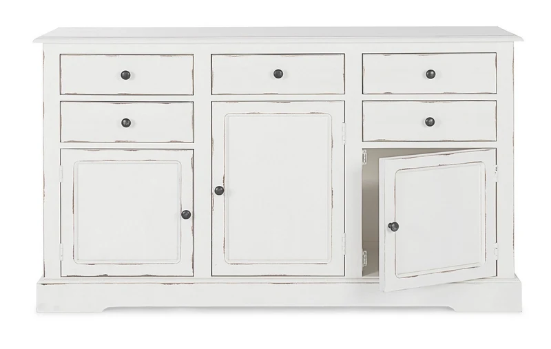 Credenza "Jefferson" con struttura in legno di mango, finitura anticata, stile classico