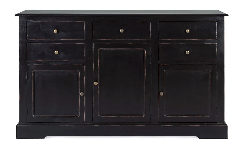 Credenza "Jefferson" con struttura in legno di mango, finitura anticata, stile classico