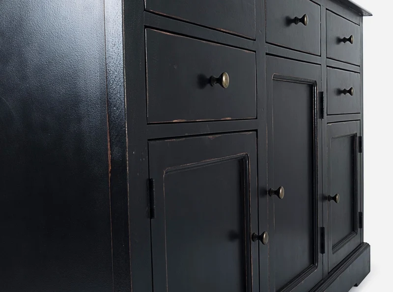 Credenza "Jefferson" con struttura in legno di mango, finitura anticata, stile classico