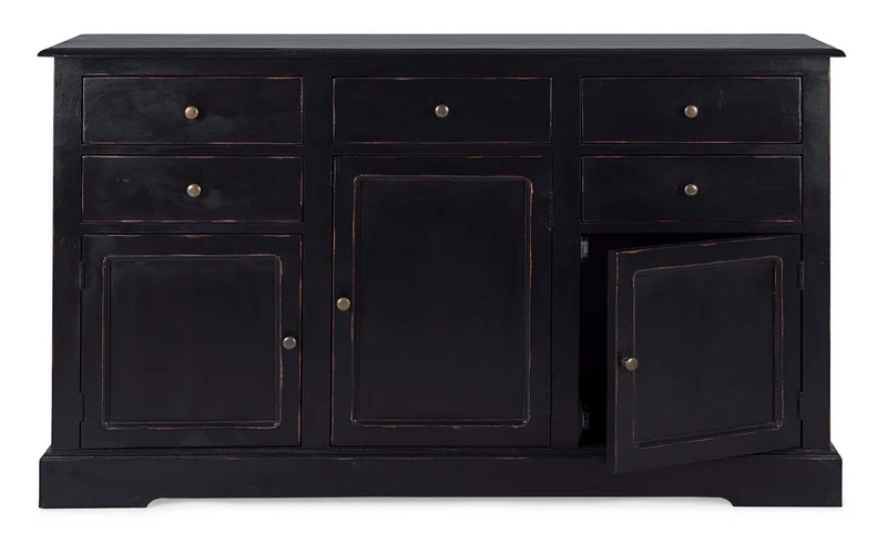 Credenza "Jefferson" con struttura in legno di mango, finitura anticata, stile classico