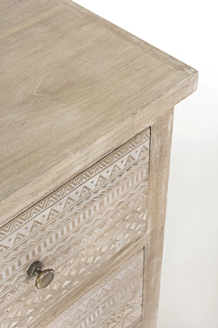 Credenza "Mayra" con struttura in legno di mango, decorazioni a mano, stile naturale