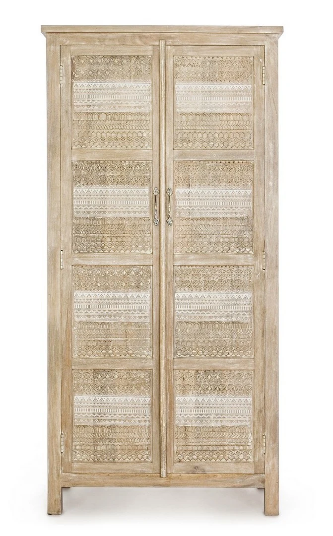 Credenza "Mayra" con struttura in legno di mango, decorazioni a mano, stile naturale