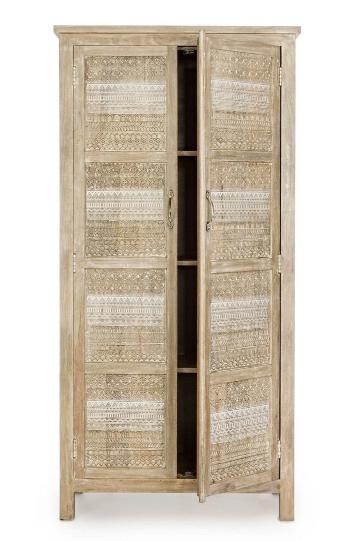 Credenza "Mayra" con struttura in legno di mango, decorazioni a mano, stile naturale