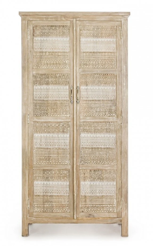 Credenza "Mayra" con struttura in legno di mango, decorazioni a mano, stile naturale