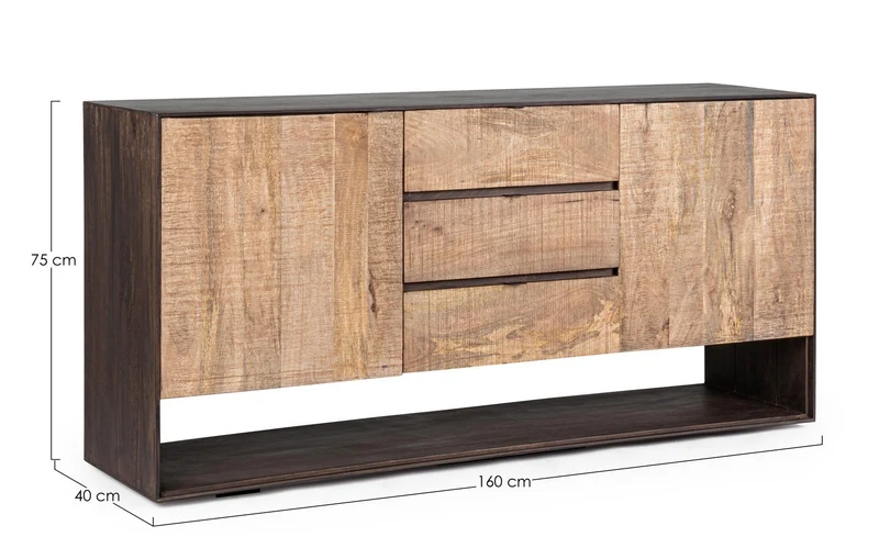 Credenza "Gunter" con struttura in legno di mango, finitura con vernice, stile moderno