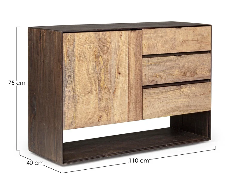 Credenza "Gunter" con struttura in legno di mango, finitura con vernice, stile moderno