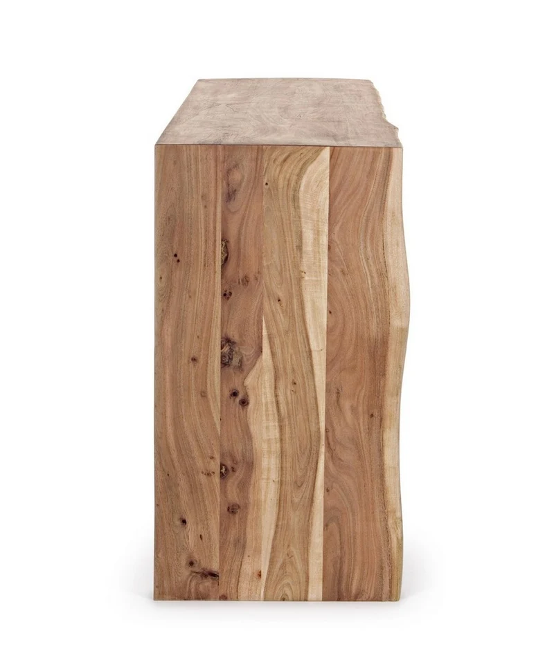 Credenza "Eneas", 2 ante e 3 cassetti, struttura in legno di acacia, 160 cm