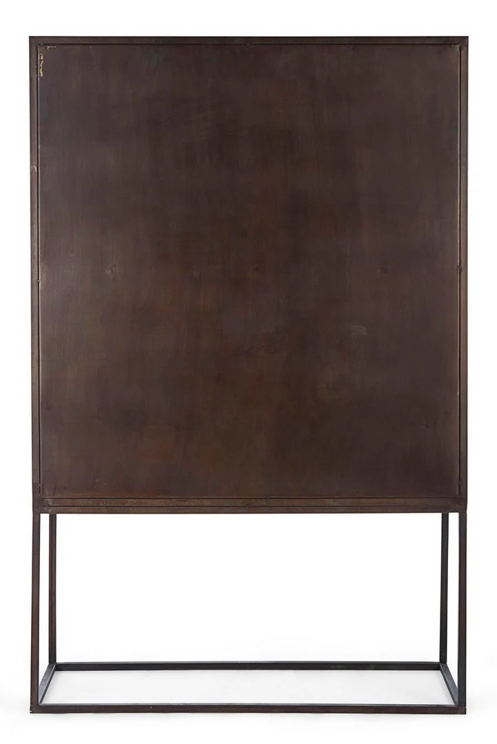 Credenza "Lanford" con struttura in acciaio, ante scolpite a mano, stile atmosfera