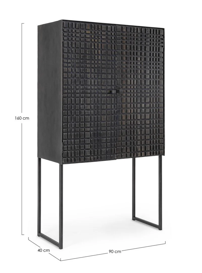 Credenza "Dorset" con struttura in acciaio, cassetti in legno, stile industriale