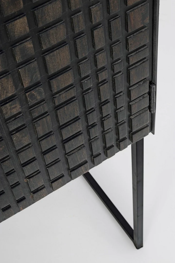Credenza "Dorset" con struttura in acciaio, cassetti in legno, stile industriale