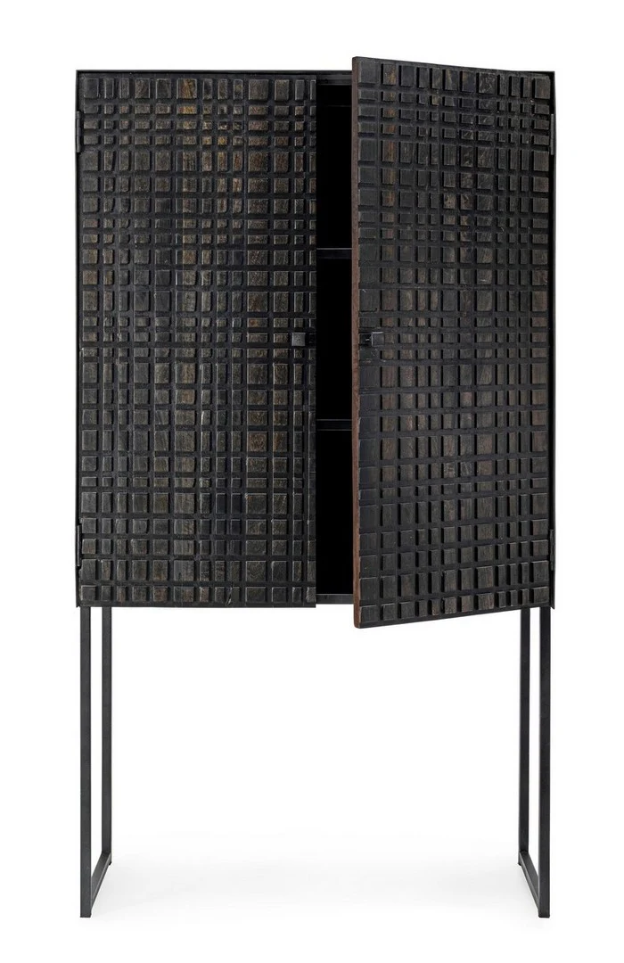 Credenza "Dorset" con struttura in acciaio, cassetti in legno, stile industriale