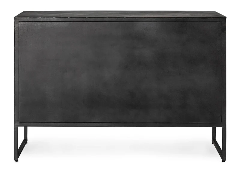 Credenza "Dorset" con struttura in acciaio, cassetti in legno, stile industriale