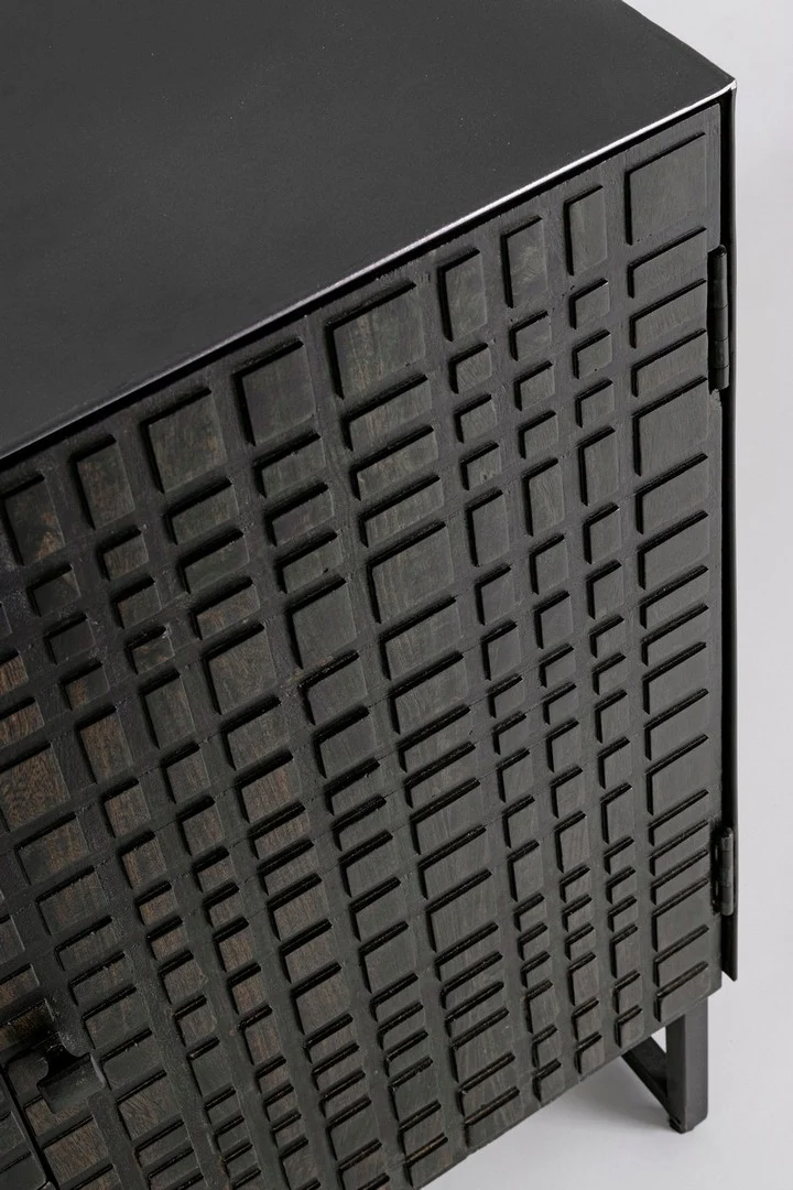 Credenza "Dorset" con struttura in acciaio, cassetti in legno, stile industriale