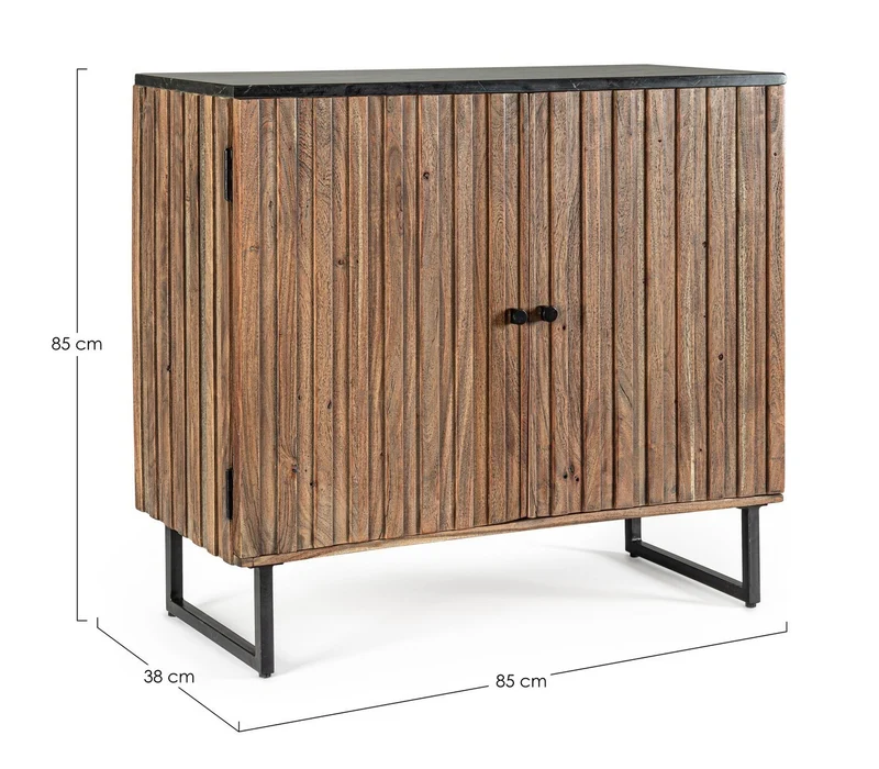 Credenza "Norfolk" con struttura in legno di acacia, mobile in stile vintage