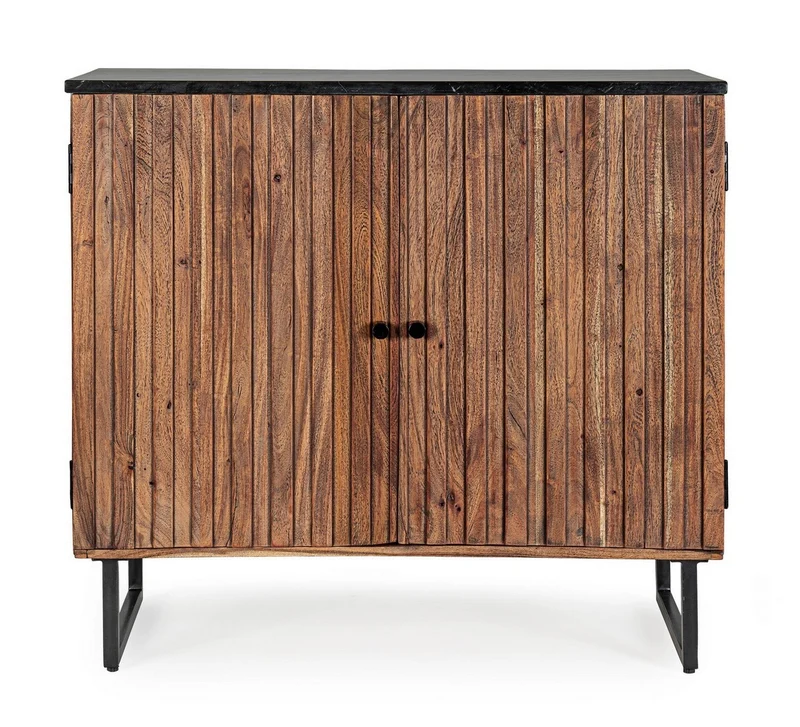 Credenza "Norfolk" con struttura in legno di acacia, mobile in stile vintage