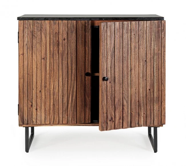 Credenza "Norfolk" con struttura in legno di acacia, mobile in stile vintage