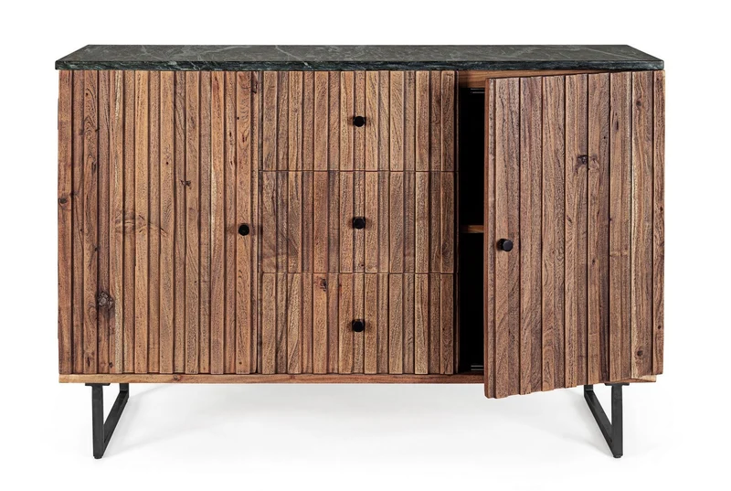 Credenza "Norfolk" con struttura in legno di acacia, mobile in stile vintage
