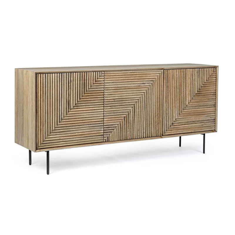 Credenza "Darsey" con struttura in legno di mango, mobile in stile moderno