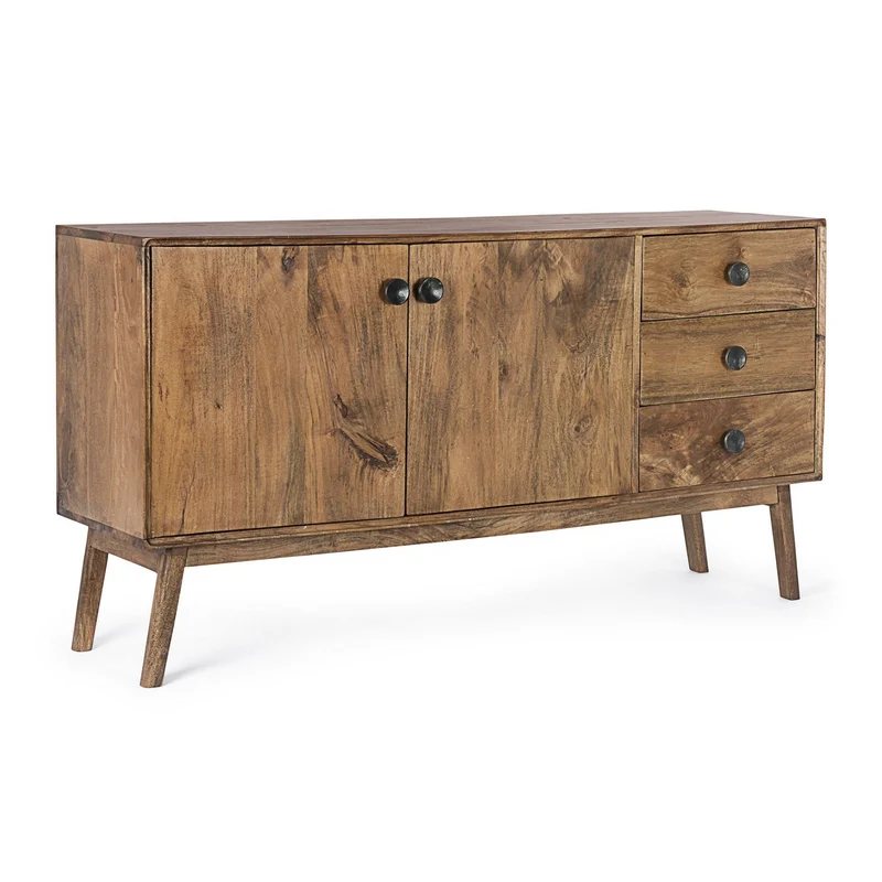 Credenza "Sylvester" con struttura e gambe in legno di mango, mobile in stile vintage