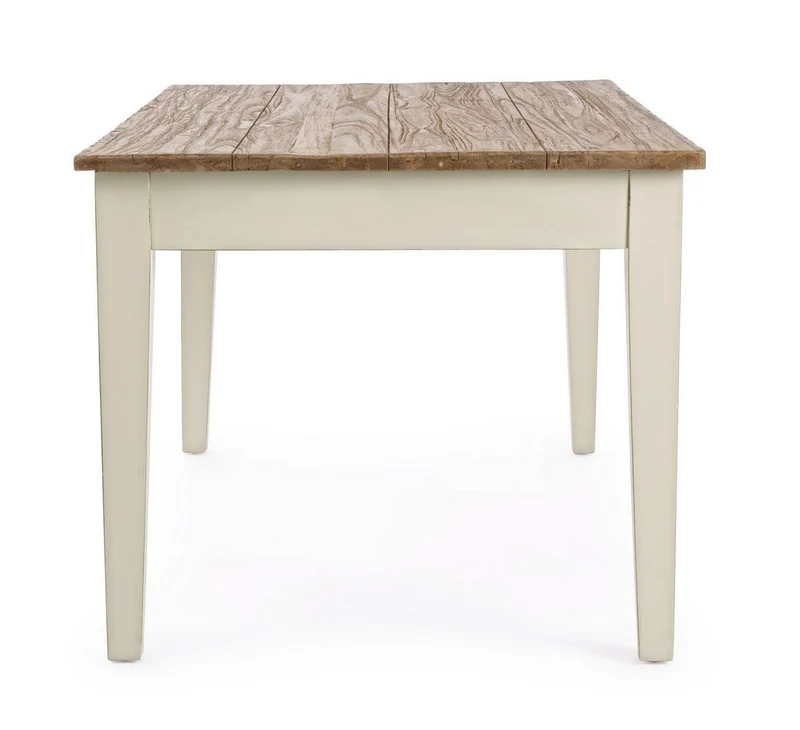 Tavolo rettangolare "Siena" con cassetti, struttura in legno Wadang, piano in teak