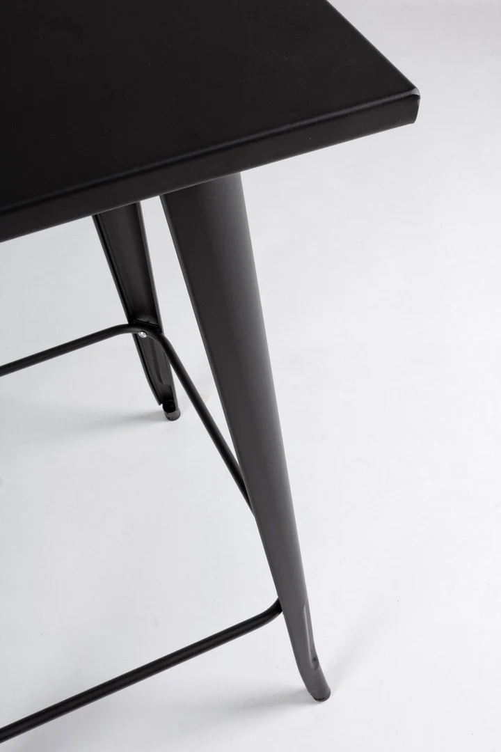 Tavolo quadrato da bar Minnesota in acciaio laminato da 103 cm