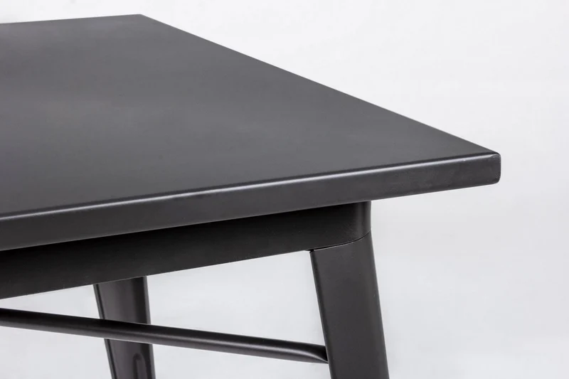 Tavolo quadrato Minnesota antracite in acciaio laminato da 80x80 cm