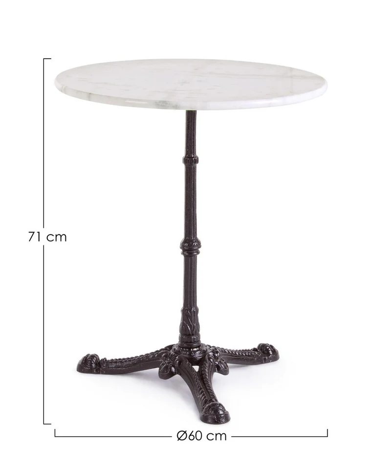 Tavolo Loren elegante, con struttura in lega di acciaio, piano in marmo